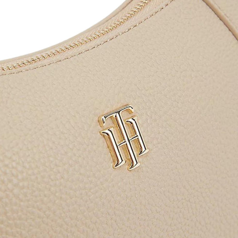 Borsa Donna Hobo con logo brand Beige TOMMY HILFIGER- Francavilla Moda